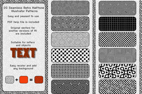20 Vintage Halftone Illustrator Patterns: A Retro Design Resource