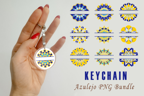 Azulejo Keychain Designs Sublimation PNG