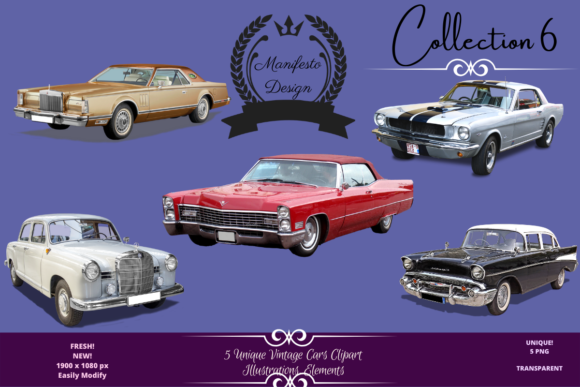 Beautiful Vintage Cars Collection V 6: A Timeless Resource for Designers and Creators