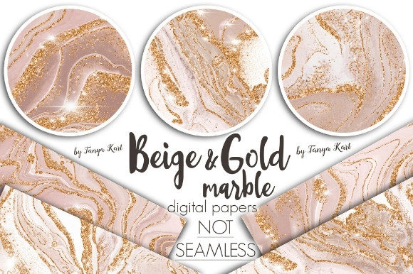 Beige and Gold Marble Digital Papers: A Versatile Design Resource