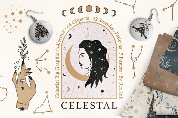 Celestial Clipart Pattern Magic Pack