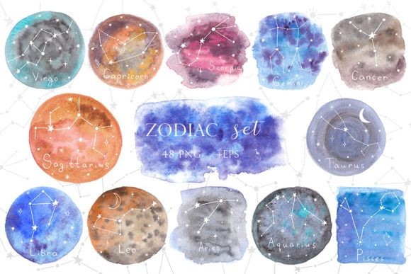 Constellations of the Zodiacs Celestial: A Digital Collection for Designers and Enthusiasts