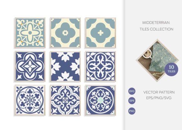 Mediterranean Tiles Vector Pattern