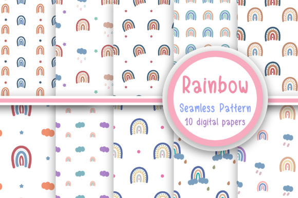Rainbow Seamless Pattern Digital Papers: A Versatile Tool for Creativity and Design