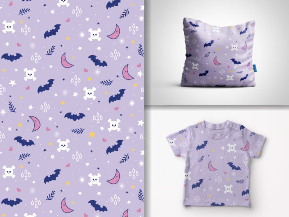 Seamless Pattern Cute Purple Halloween: A Versatile Design for Multiple Uses