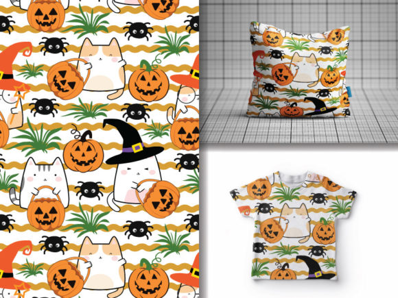 Seamless Pattern Kawaii Cat Halloween: A Unique Blend of Art and Functionality