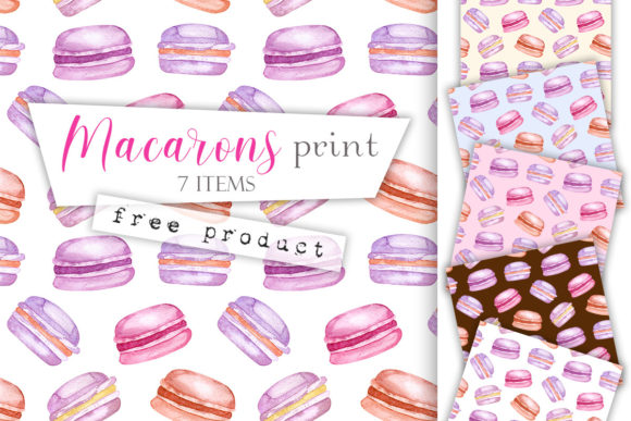 Watercolor Macarons Print