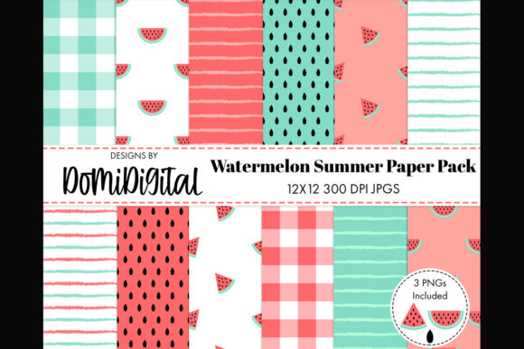 Watermelon Summer Digital Paper Pack